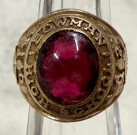 1962 Roth Bowman School 10K Yellow Gold Class Ring