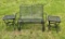 2 Square Mesh Top Tables & Glider Bench