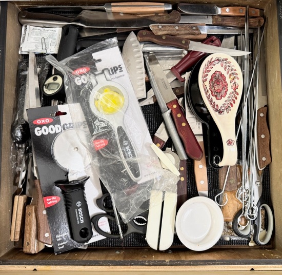 Drawer of Knives and Kitchen