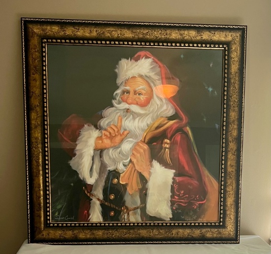 Santa Print by Susan Comiah in Ornate Frame