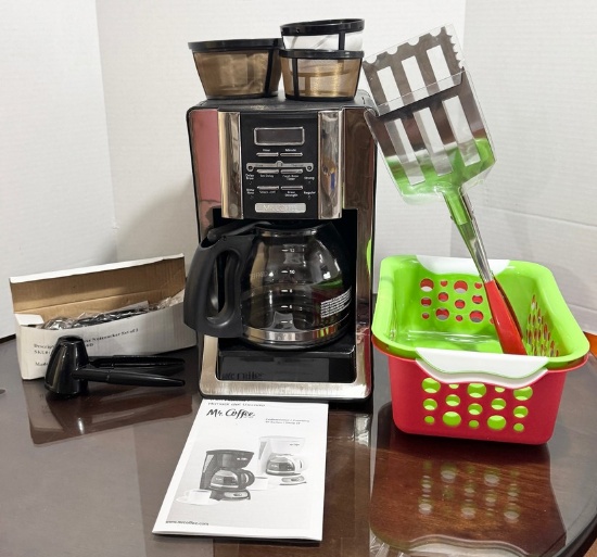 Mr. Coffee Programable Coffee Maker, Plastic Baskets, Spatula and More