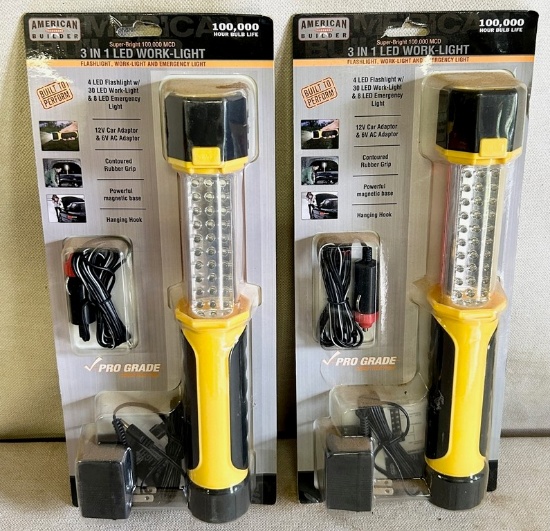2 New In Package 3 In 1 LED Work Lights