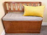 Bench with Flip-Top Storage and Cut-Out Back