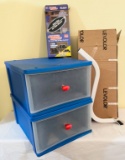 Two Plastic Storage Bins and Furniture Moving Items