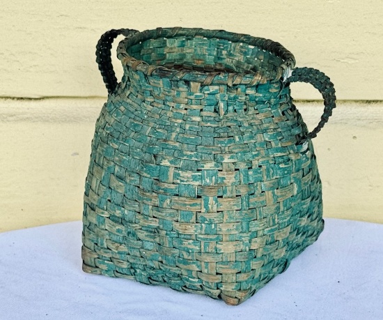 Antique Painted Cherokee Storage Basket