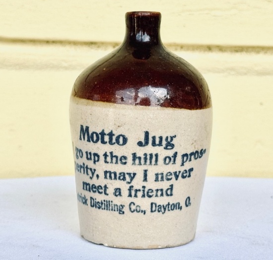 Vintage Motto  Pottery Jug
