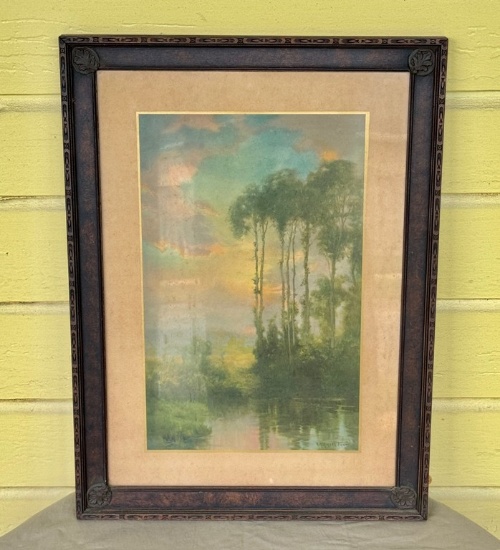 Vintage R. Atkinson Fox Print in Original Frame