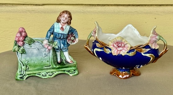 Lot of TwoPieces of Majolica