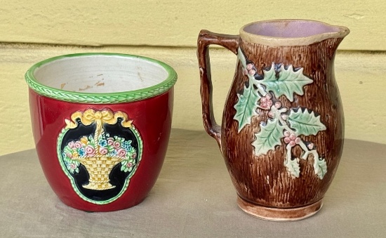 Lot of TwoPieces of Majolica
