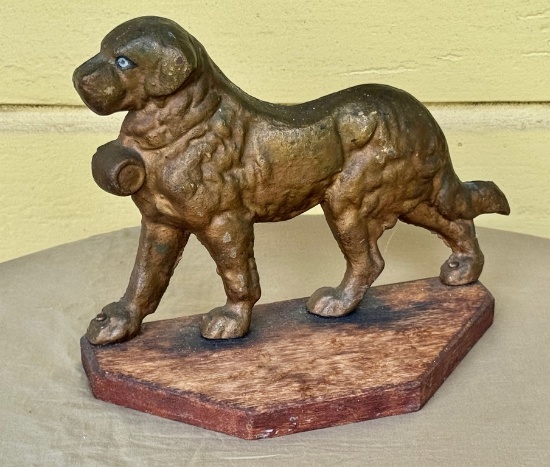 Antique Hubley Cast Iron Bull Dog Door Stop