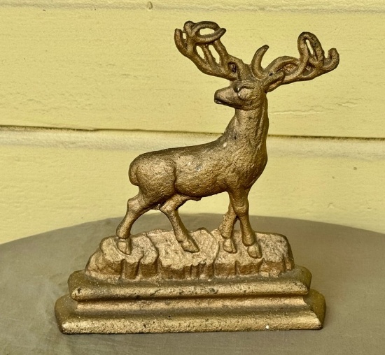 Antique Cast Iron Deer Doorstop