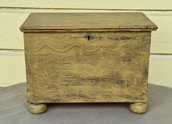 Contemporary Grain Painted Miniature Chest