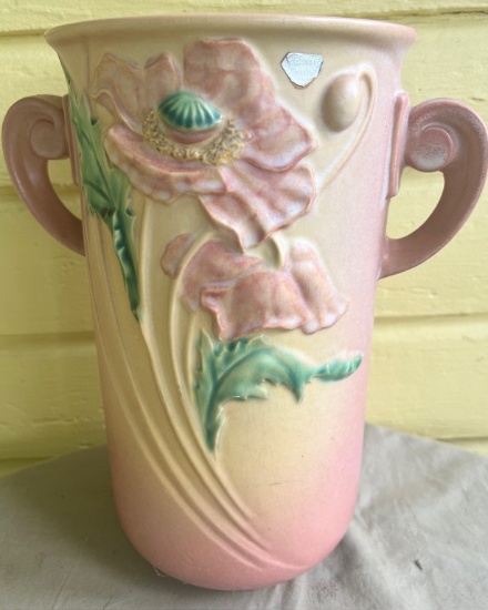 Roseville Ohio Labeled Pottery Vase "Poppy"