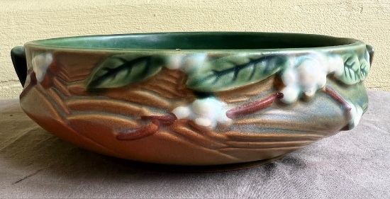 Roseville Art Pottery "Snowberry" Low Bowl