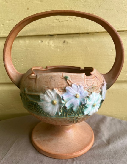 Roseville Art Pottery "Cosmos" Ceramic Basket