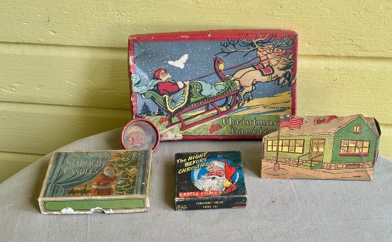 Antique Christmas Themed Boxes