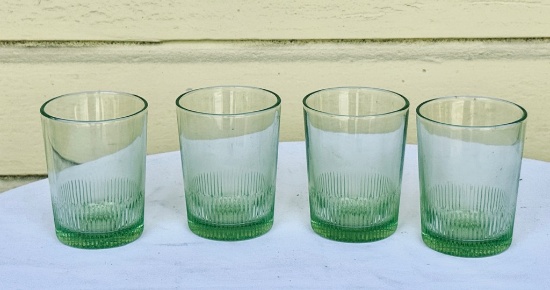 Four Uranium Scotch Glasses
