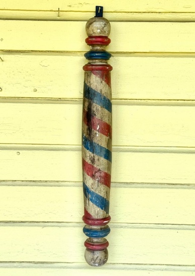 Decorative Wooden Painted  Barber Pole