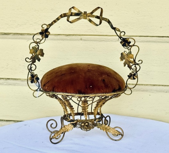 Wonderful 1860-1880 Gold Gilded Brides Basket