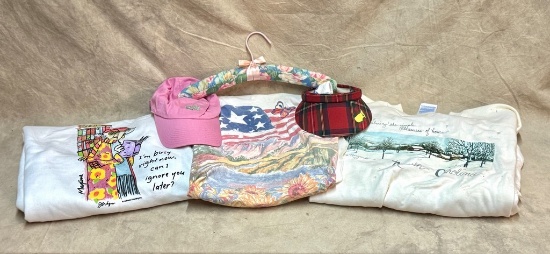 Vintage Ladies T-shirt & Sweater Lot with Two Masters Golf Hats