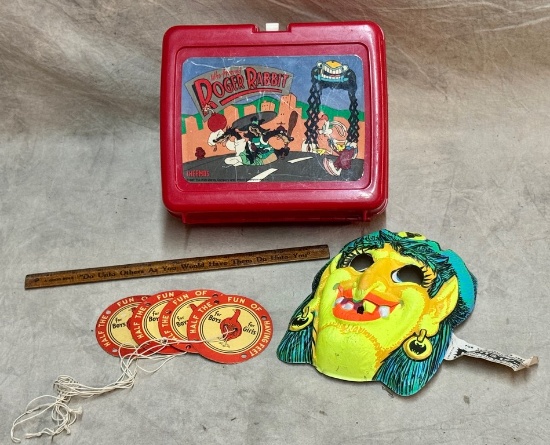 Vintage Red Goose shoes, Coca-Cola, Roger Rabbit Lunchbox, and Halloween Mask Lot