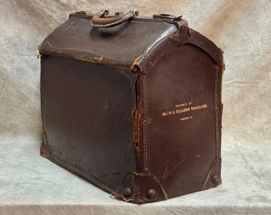 Antique Brown & Wilson Tobacco Corp Leather Salesman Case