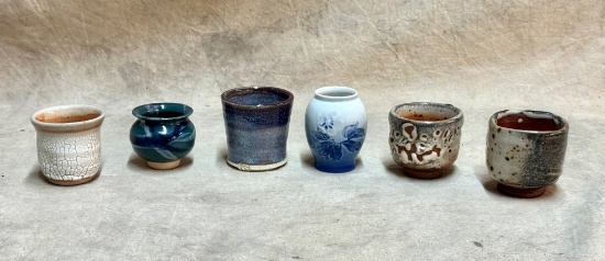 Five Hand Made Pottery Succulent Pots
