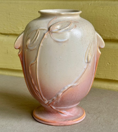 Scarce Roseville Pottery Teasel Double-Handled Vase