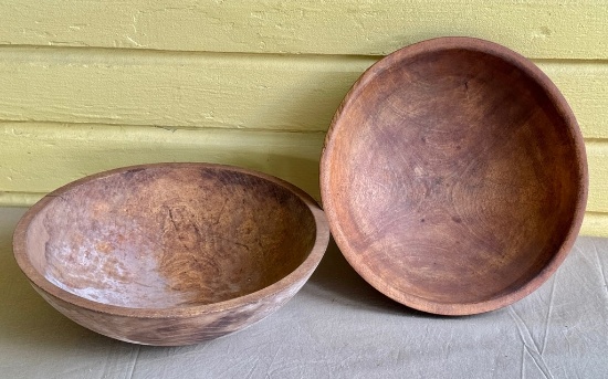 Lot Of Two Antique Wooden Bowls