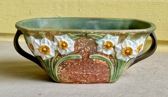 Roseville Pottery Jonquil Double Handled Bowl