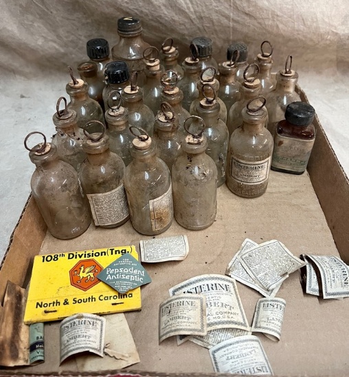 Lot of Twenty-Six Vintage Listerine Bottles