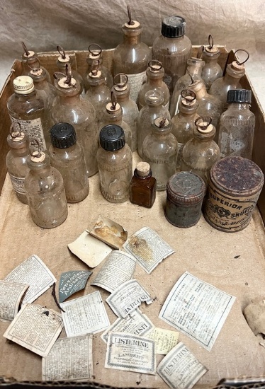 Lot of Twenty-Six Vintage Listerine Bottles