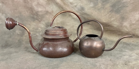 Two Copper Watering Cans