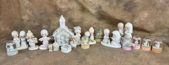 Tray Lot Of Precious Moments Figurines And More