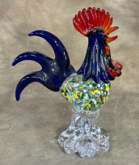 Murano Art Glass Rooster Figurine