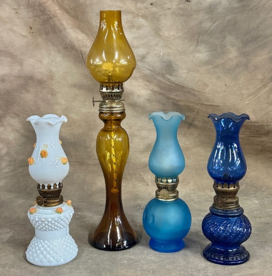 Collection Of Four Miniature Oil Lamps