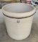 Antique Five-Gallon Stoneware Crock with Metal Band