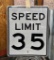 Reflective 35 Speed Limit Metal Road Sign