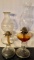 Lot of Two Clear Glass Oil Lamps