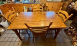 Vintage Tei Five-Piece Oak Dinette Table and Chairs