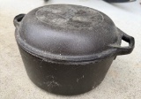 Covered Cast Iron Lodge Dutch Oven