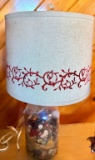 Lamp with Glass Base Filled with Buttons