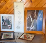 Five Piece Lot of Framed Art Work