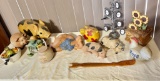 Group of Porcelain and Resing Figurines and Pigs