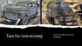 (2) 1949 Chevy Wagons  (1) Tiltled (1) Parts only)