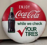 Round Coca-Cola Metal Sign