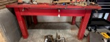 Red Wooden Shop Table