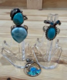 Group of Sterling Silver and Turquoise Jewelry