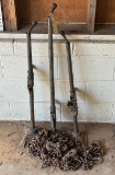 Lot of Three Bumper Jacks and Two Log Chains
