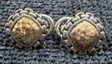 Sterling Silver and 14kt Gold Earrings